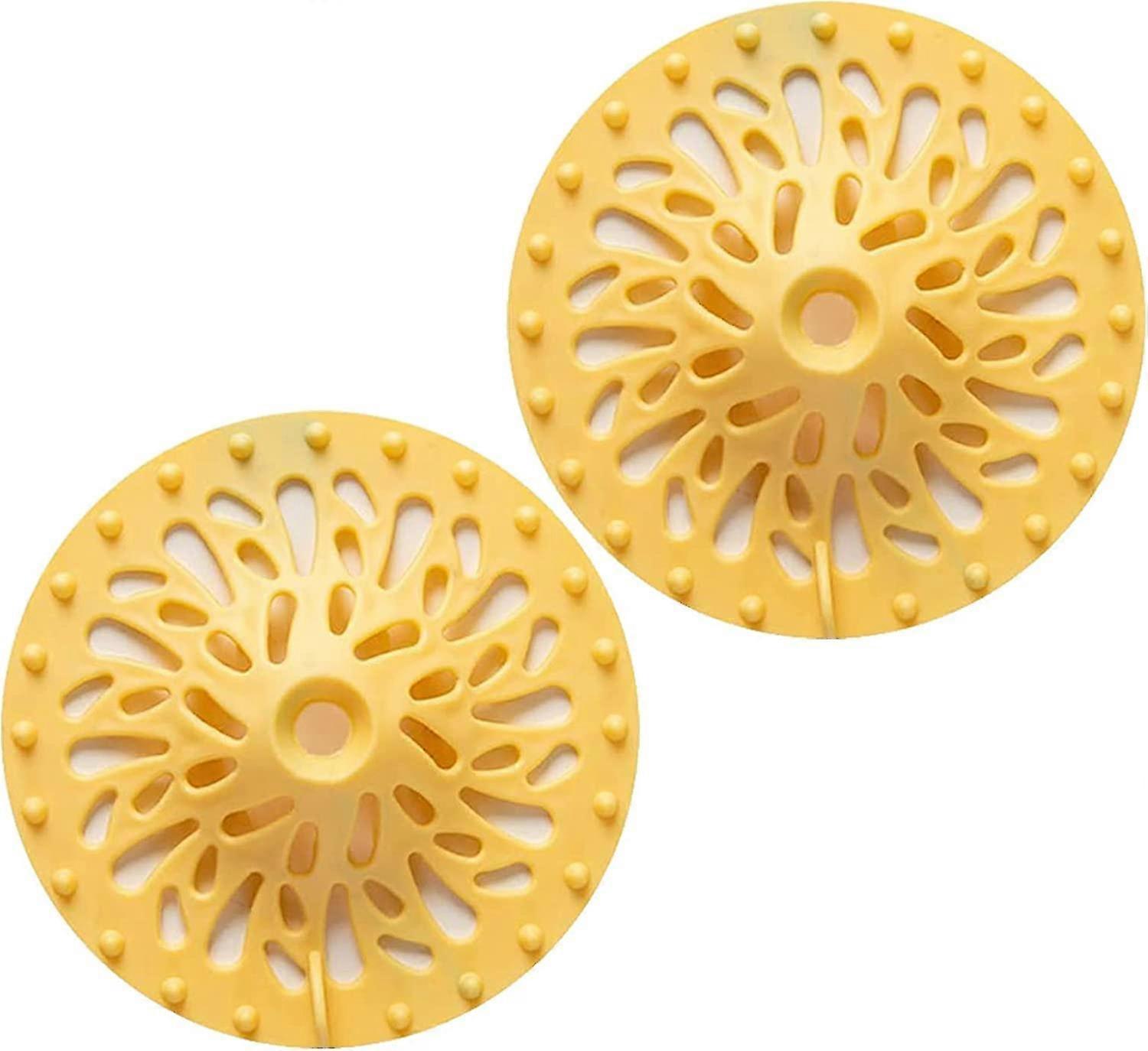 Duschablauf Haarfänger, strapazierfähig, Silikon 2er Pack-gelb