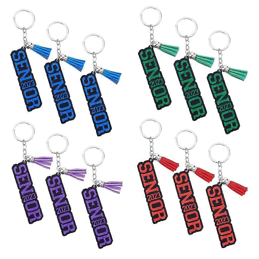 12PCS Graduation Theme Keychain Inspirational Gift Backpack Hanging Pendants