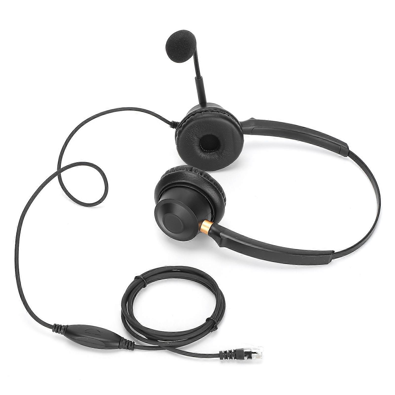 Binaural Headset Telephone Headset with Noise Canceling Microphone and Volume Control