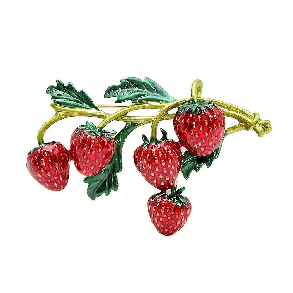 Enamel Strawberry Brooch