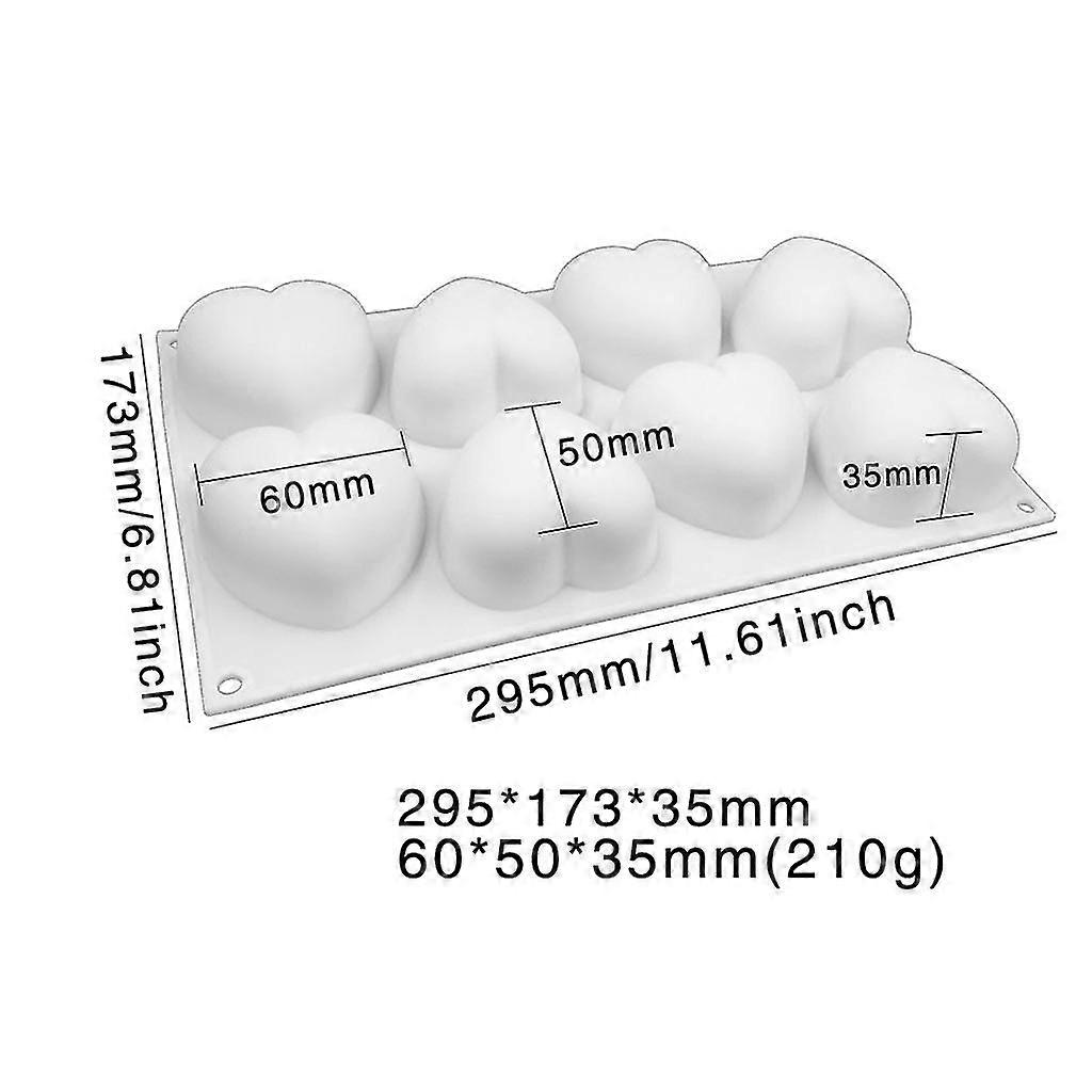 Kakformar Fr Bakning Reusable Non-Stick Easy Release Heart Shaped Silicone Molds Tray