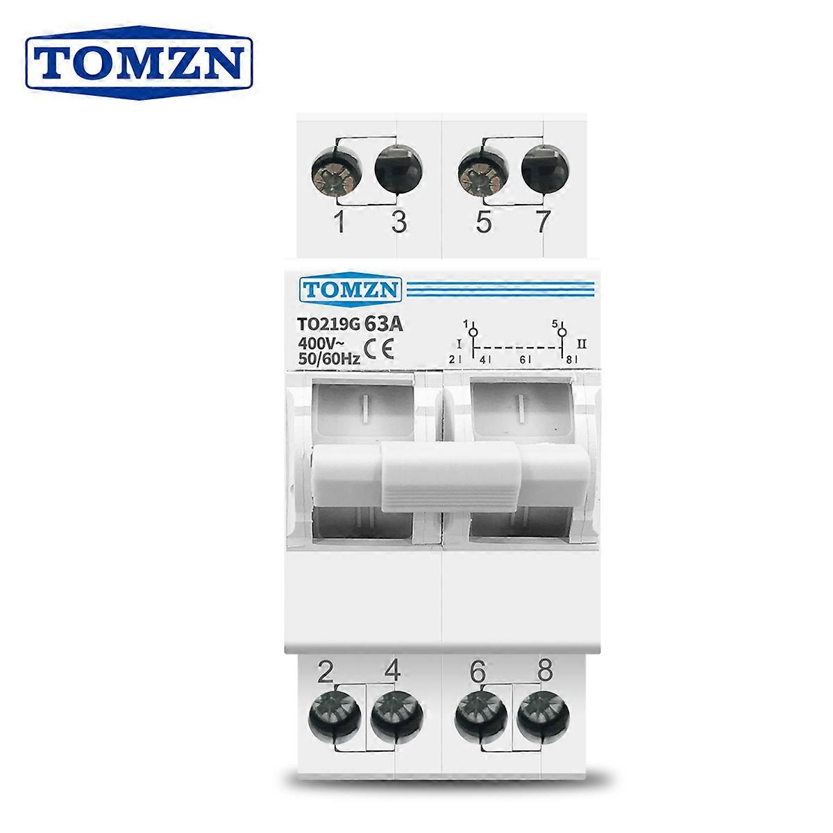 TOMZN 2P 63A MTS Dual Power Manual Transfer Isolating Switch Interlock Disjuntor