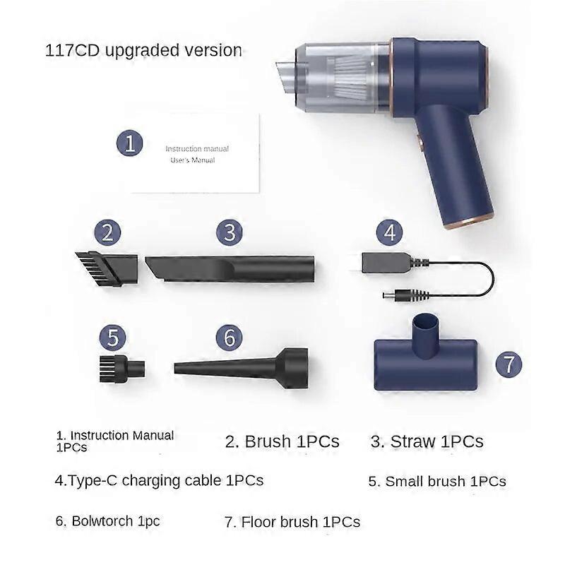 ZIHU Car Vacuum Cleaner Wireless Charging Car Home Car Small Hand-held High-power Blowable Dust Blower