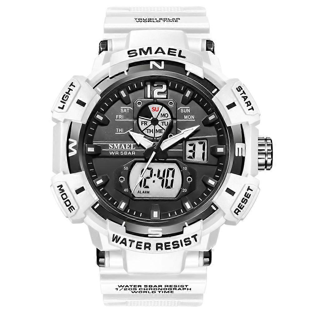 SMAEL Top Luxury Brand Men's Watch Outdoor Sports Waterproof Watches Dual Time Display Quartz Wristwatches Rubber Digital Clock