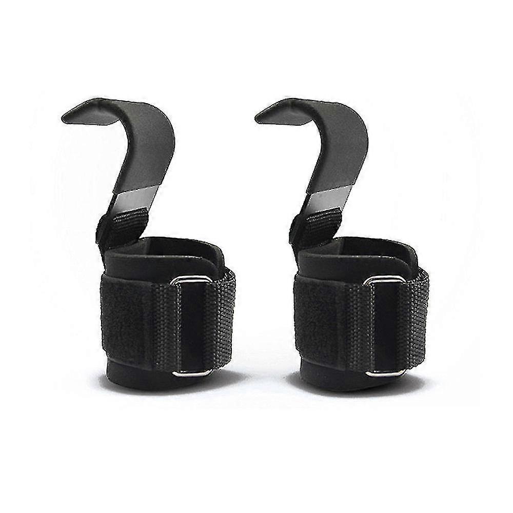 1Pair Weight Lifting Hooks, Non-Slip Rubber Coating, Padded Neoprene with Double Stitching