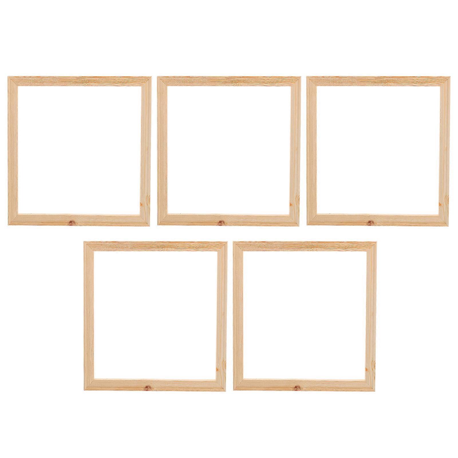 5Pcs Wooden Empty Photo Frames L Shape Picture Painting Inner Frames (30x30cm)