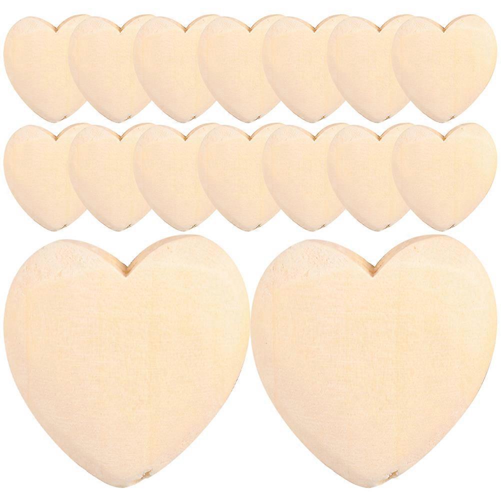30Pcs Wooden Slices Heart Shape Wooden Slice Creative DIY Photo Frame Patches