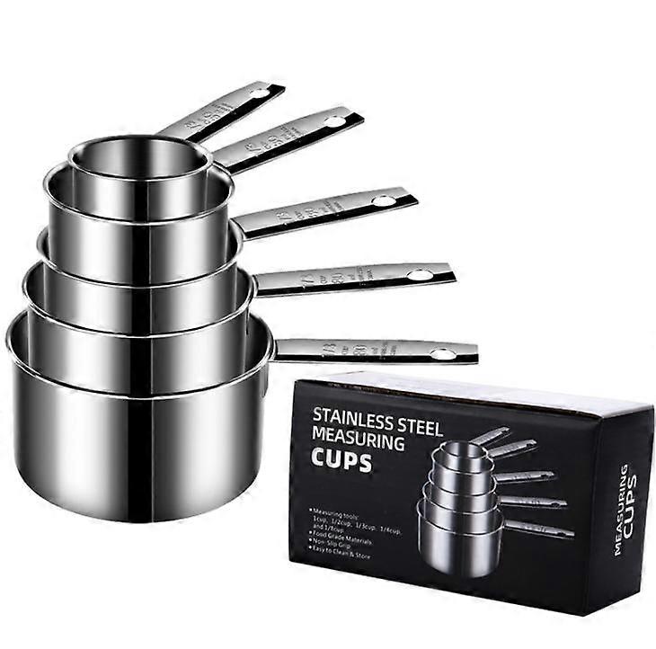 5Pcs Kitchen Measuring Cups Set 304 Stainless Steel