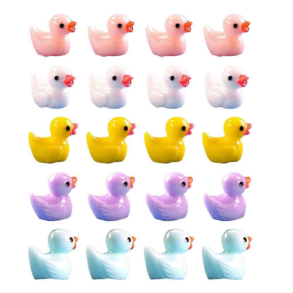 50 stk Miniature Glas Ornamenter Duck Charms Landskab Duck Miniature Duck Harpiks Indretning Små ænder Mini harpiks ænder