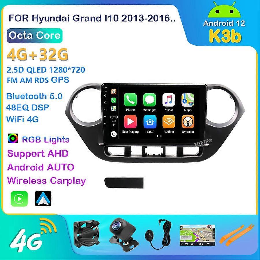 Android 12 Car Radio For Hyundai I10 2013-2017 Autoradio Blu-ray 1280*720 IPS/QLED Multimedia Video Player Navi GPS no 2din