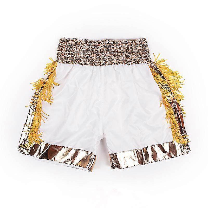 Muay Thai Shorts Tassels Boxing Shorts Womens Mens Children Breathable Satin Kickboxing Training Pants Mma Martial Arts Gear