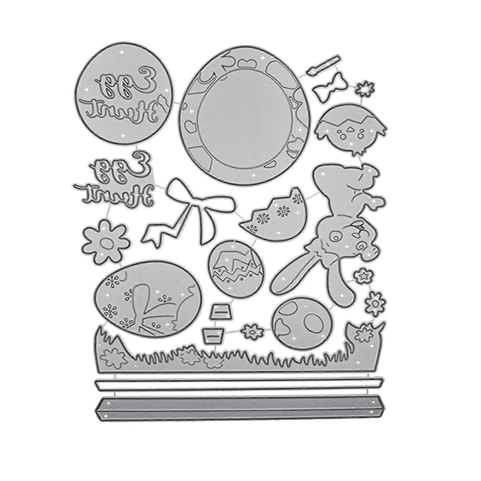 2023 NEW UPDATE Easter Rabbit Carrot Metal Cutting Dies Stencil Template Molds, Embossing Tool Die Cuts for Card Making Album Paper Scrapbooking DIY D