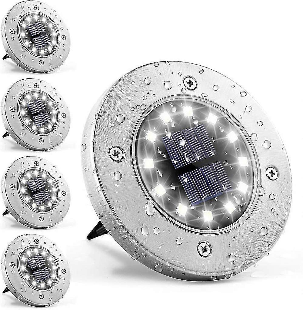 Solar Powered Ground Light 12pcs LED 4 sets