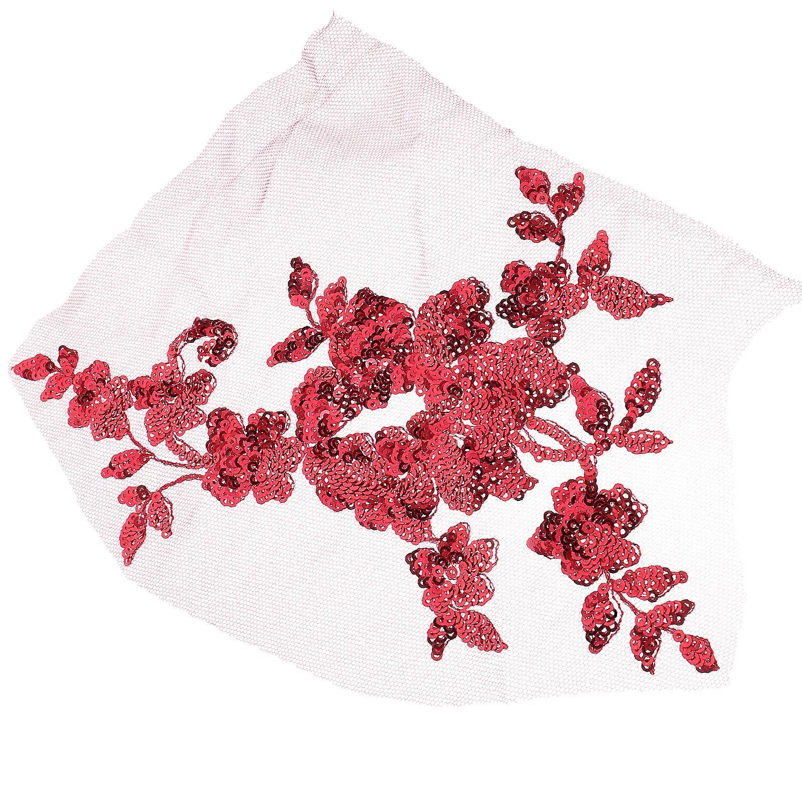 Flower Patch Iron On Patch Embroidery Flower Applique Decoration Sequin Flower Applique