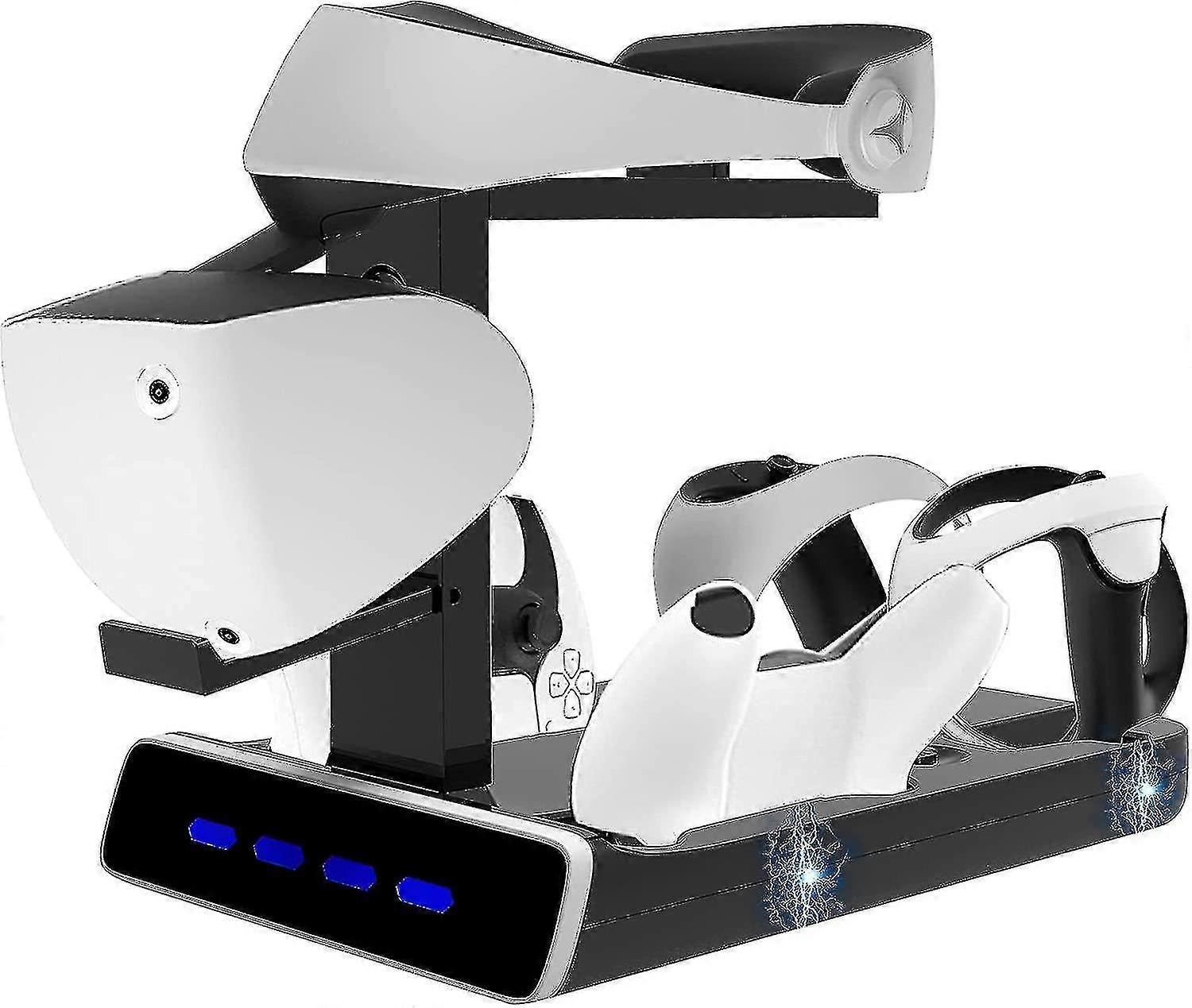 محطة شحن Psvr2 5 في 1 ، لحامل عرض شحن Snoy Psvr2 مع ضوء LED ، شاحن تحكم PS5