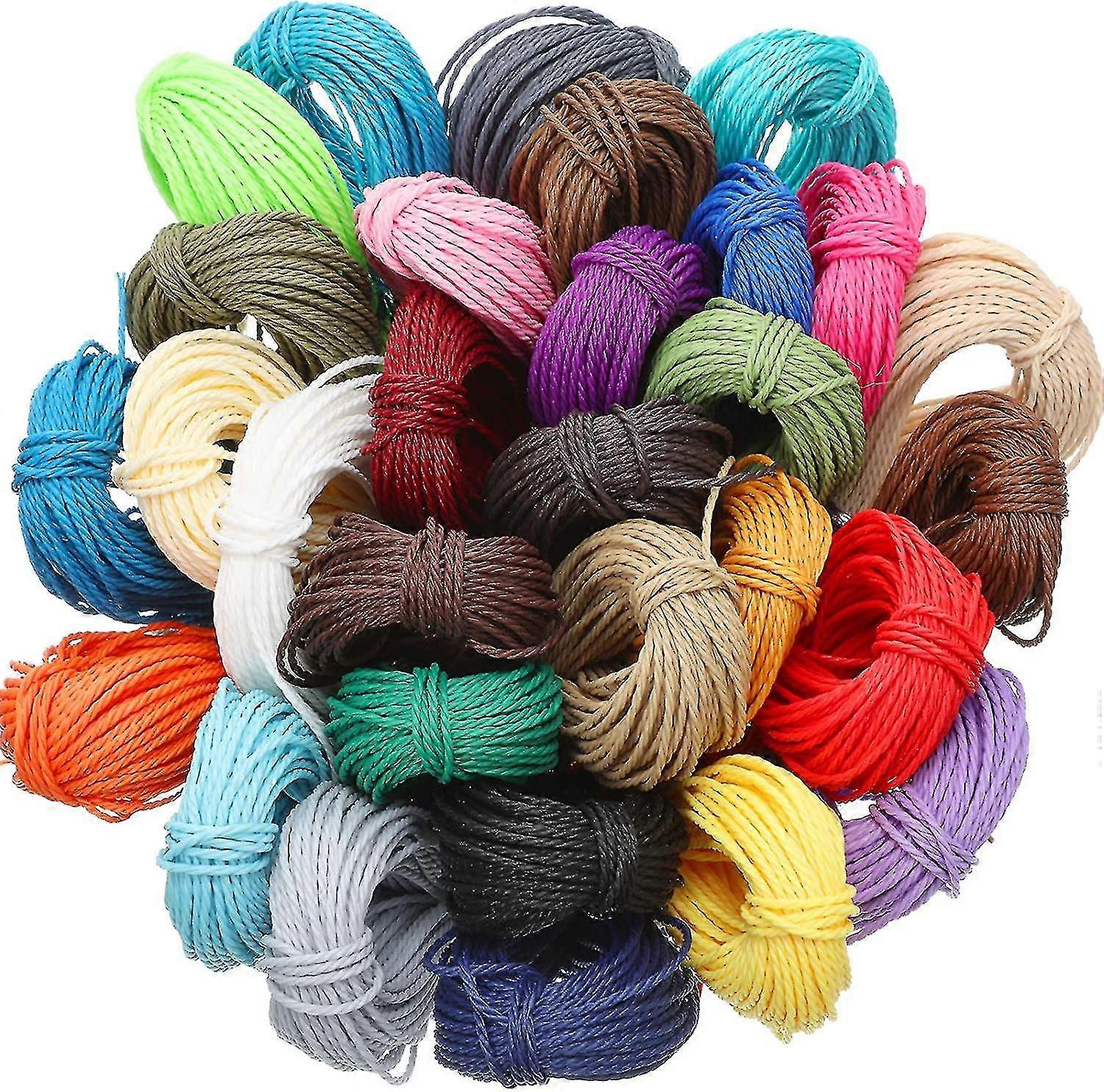 30 Colors 1mm Waxed Cord Beading Thread For Diy Macrame Necklace Bracelet Jewelry Making String, 10m Each Color Xinda