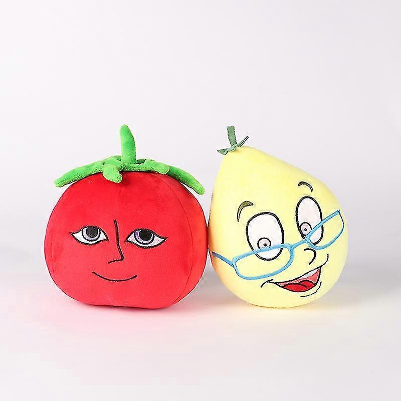 Ms.lemons And Mr.tomatos Plush Toy Game Character Soft Stuffed Doll For Kid Gift