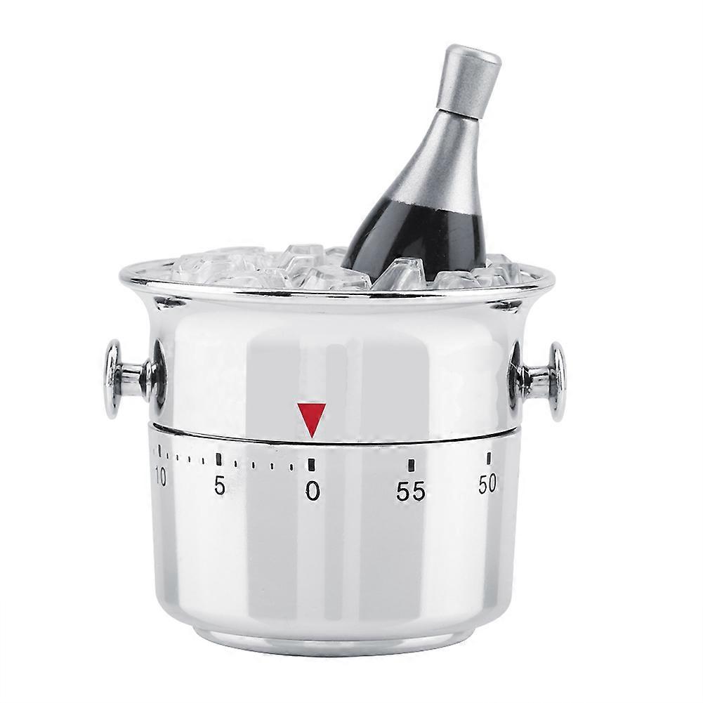 Bucket Shaped 60 Minutes Kitchen Timer Stainless Steel Mechanical Wind up Timer Time Reminder