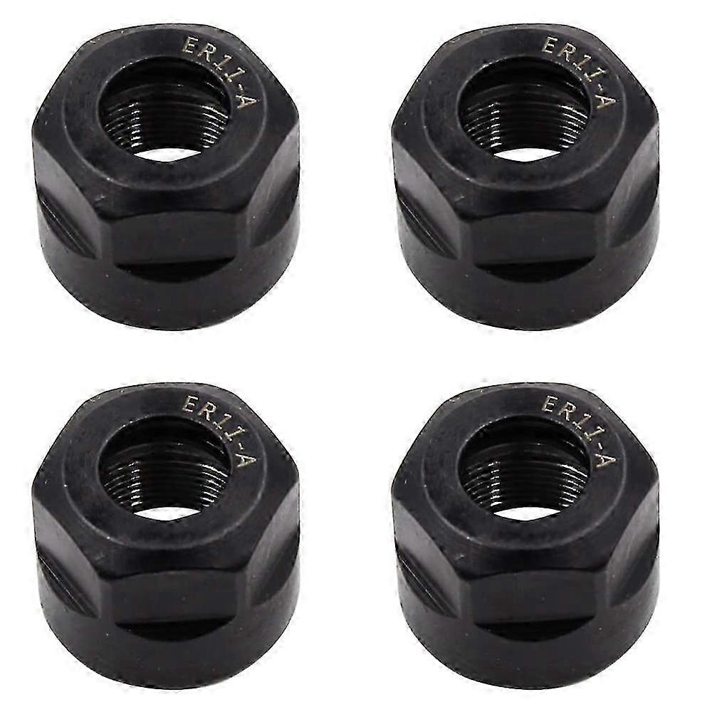 4Pcs ER11-A Type M14 Thread Collet Clamping Hex Nuts, for CNC Milling Chuck Holder Lathe