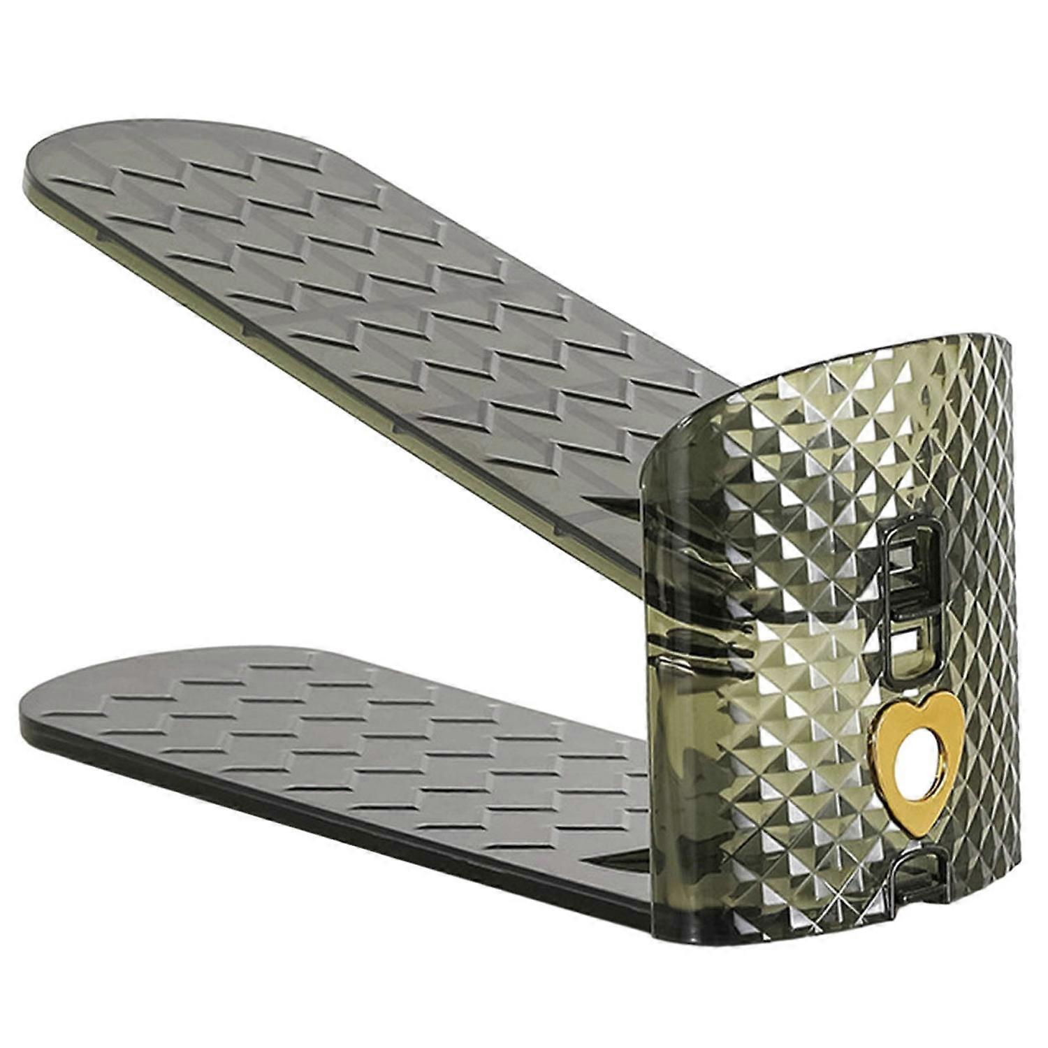 Storage Shoe Rack Double Tier Three Different Height Adjustable Shoe Slot Organizer Maximize Space