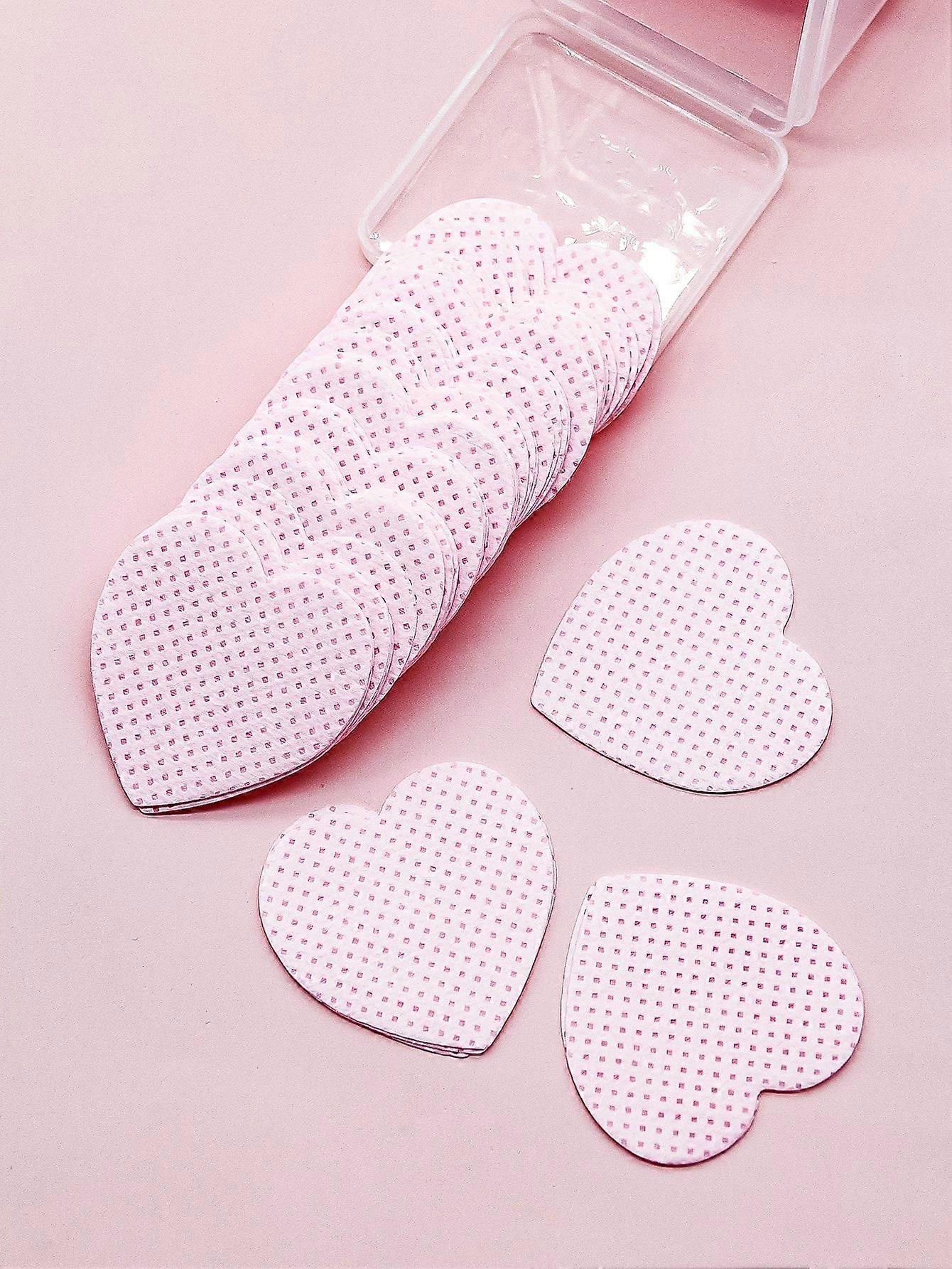 200 stk hjerteformet neglefjerner rengjøringsputer negleserviett