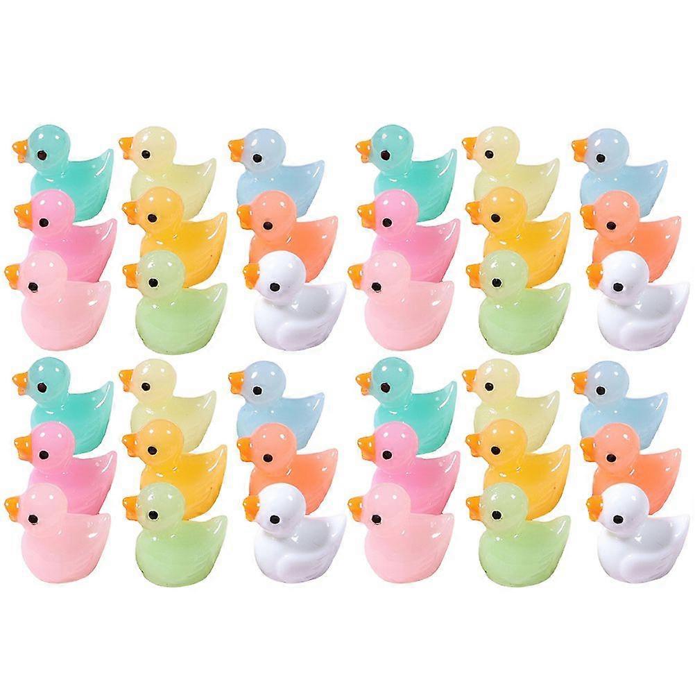 60 pcs Mini Resin Ducks Ornament Miniature Duck Figurines Tiny Duck for Garden Decor