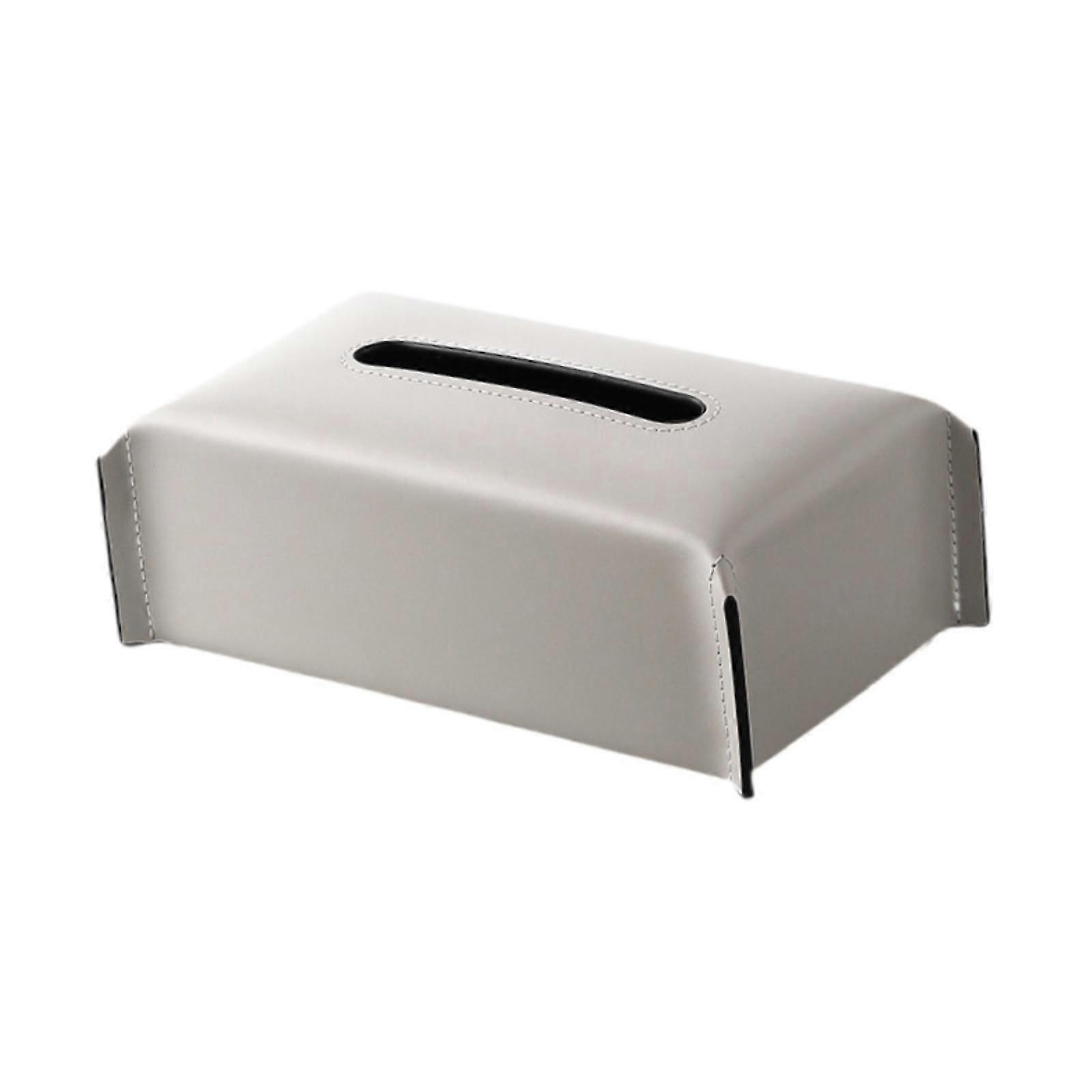 PU-Leder Taschentuch Box Halter Taschentuch Box Abdeckung für Schreibtisch Couchtisch Badezimmer Grau