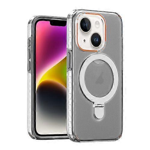 For iPhone 15 Colorful 2 in 1 MagSafe Holder Phone Case