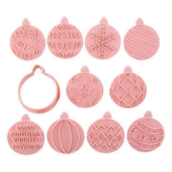10Pcs Christmas Cookie Cutter Set 3D Mini Stamps for Baking Food-Grade