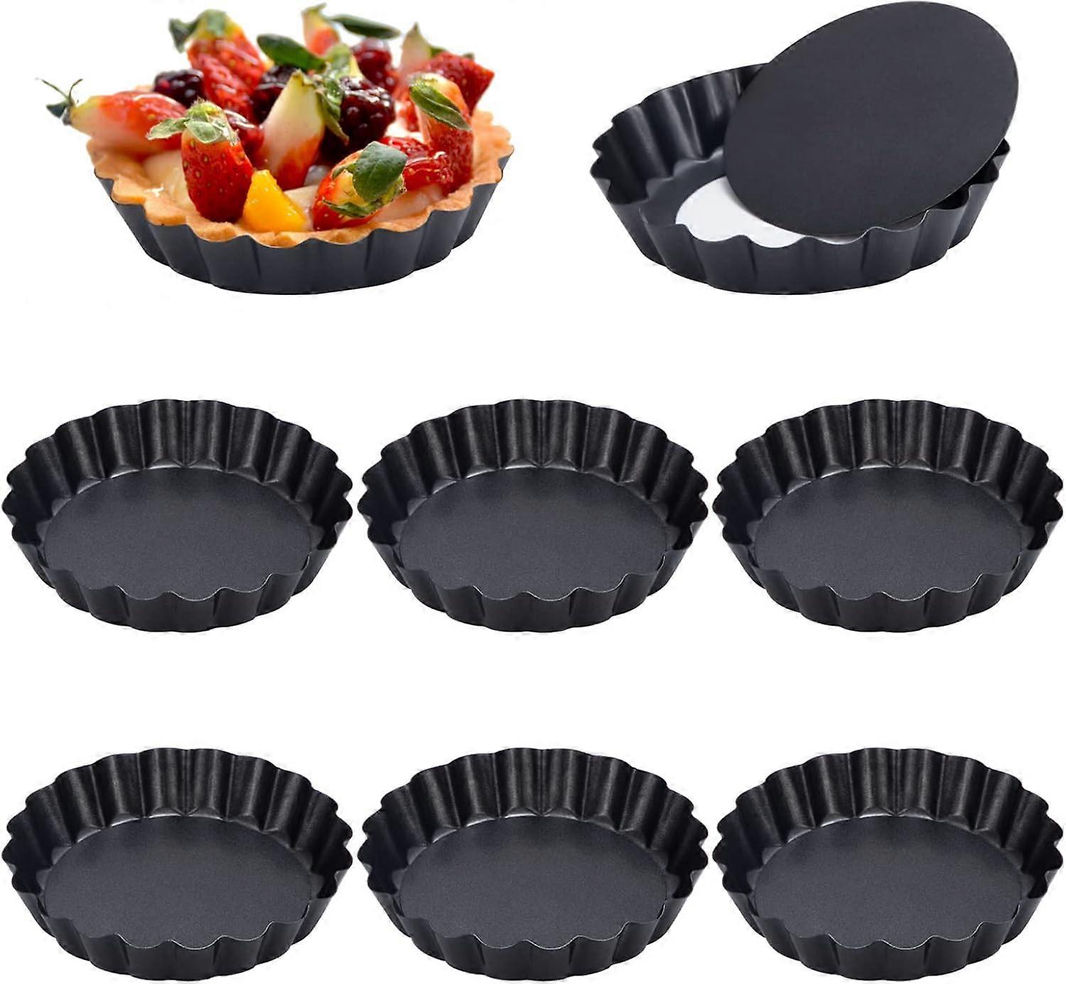 8 Tart Forms, Carbon steel, Removable base