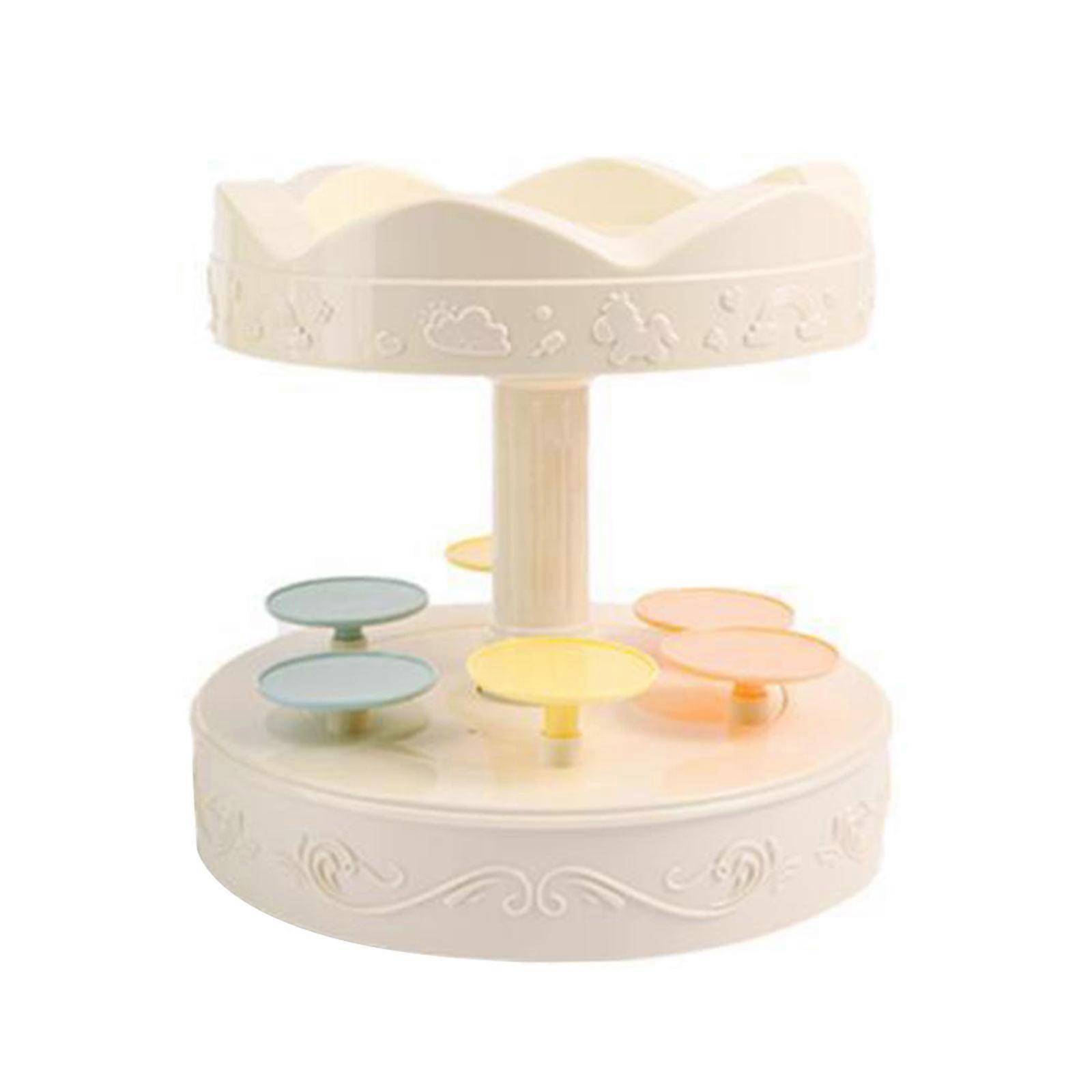 Eye Catching Automatic Rotating Dessert Showcase Double Layer Swing Tray Machine Plastic Material Great for Cake Dessert