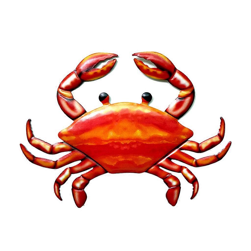 Metal Crab Wall Decor Nautical Hanging Art Decorative Sculpture for Home Garden Patio Pool Bathroom Indoor Outdoor Decor Big red
