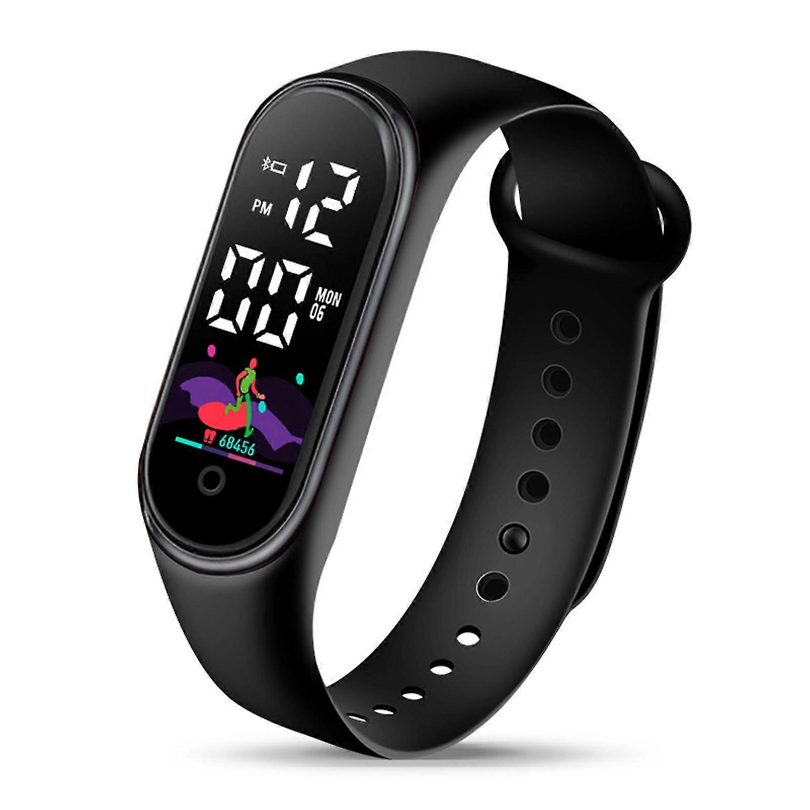 Pulsera deportiva de moda con pantalla LED Esfera redondeada Correa de silicona ajustable Reloj digital Estudiante Niños Reloj electrónico Cumpleaños de Navidad