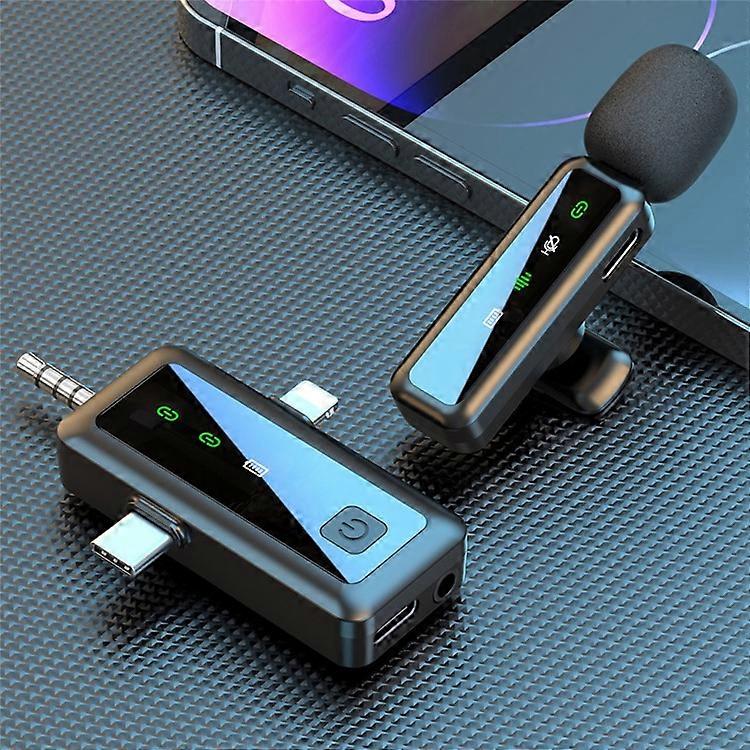 H65 3 In 1 iP / Type C / 3.5mm 2.4G Wireless Lavalier Microphone Noise Reduction Mic , 1 Transmitter + 1 Receiver