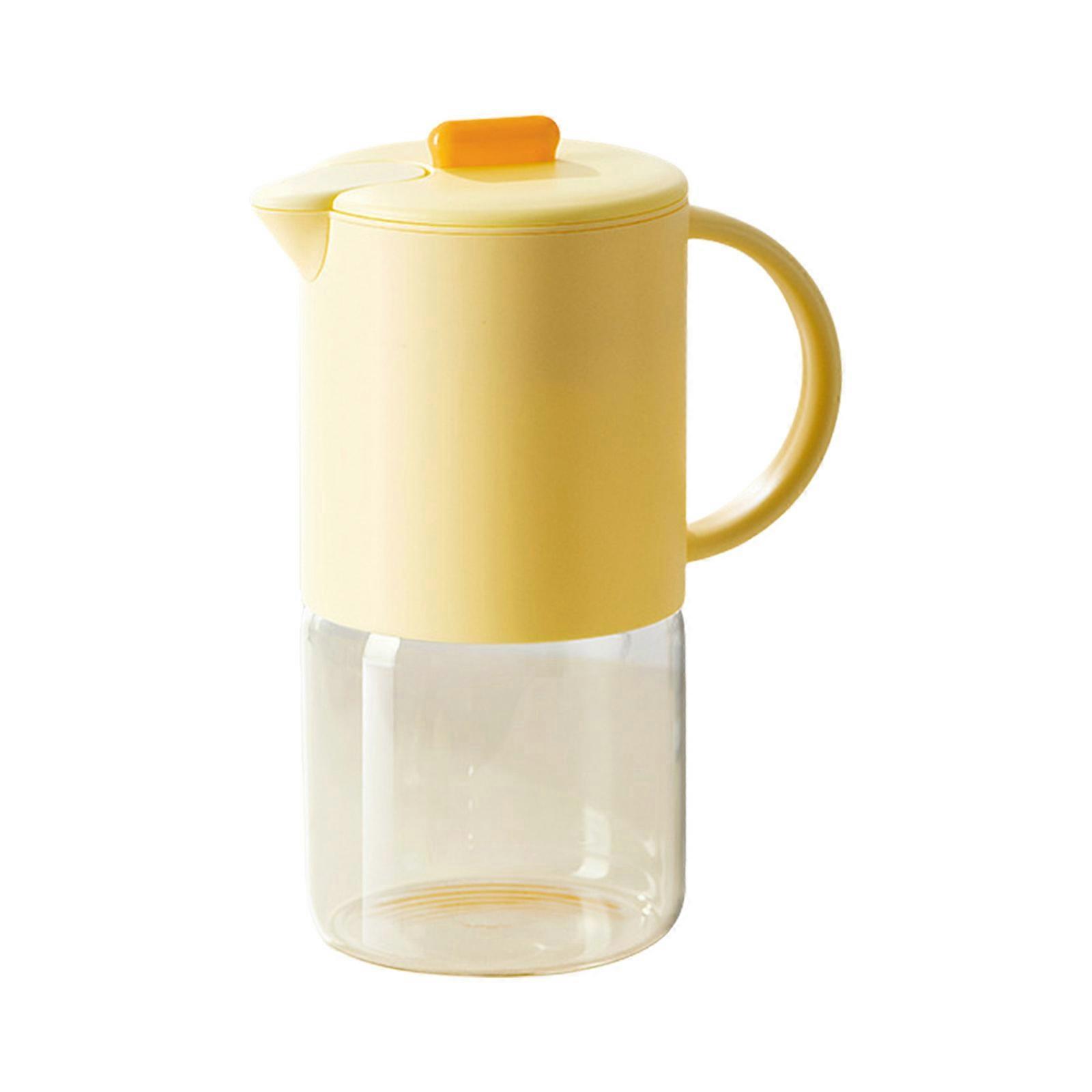 Fashion Glass Teaware Pitcher 1800ML Large Capacity Beverage Container Glass Texture for Serving Refreshing Beverages bright yellow