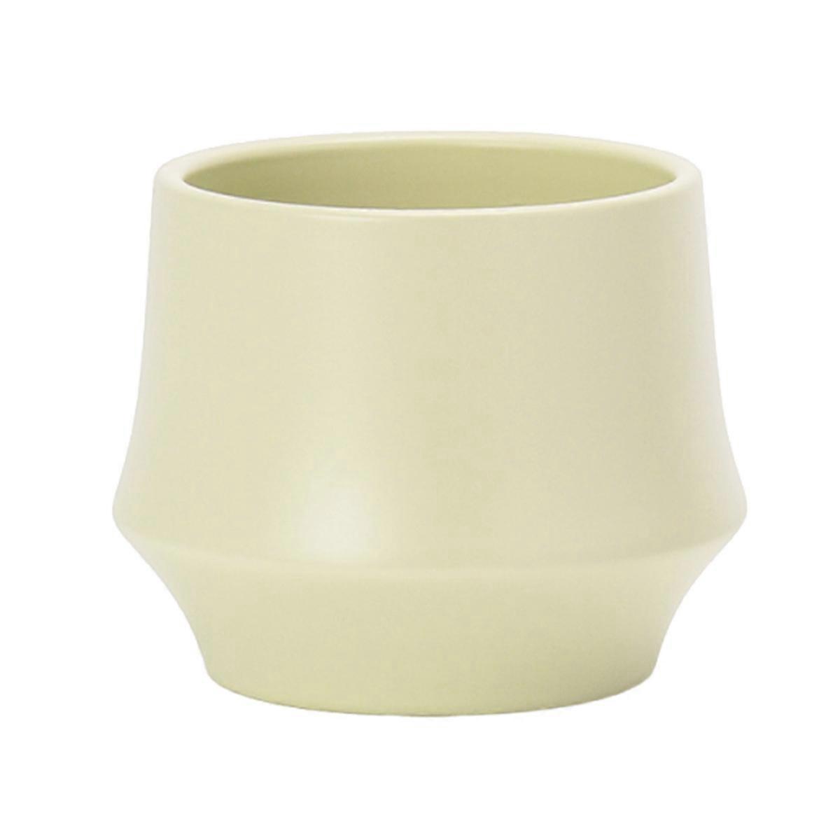 Ceramic Planter with Tray, Cylindrical Design