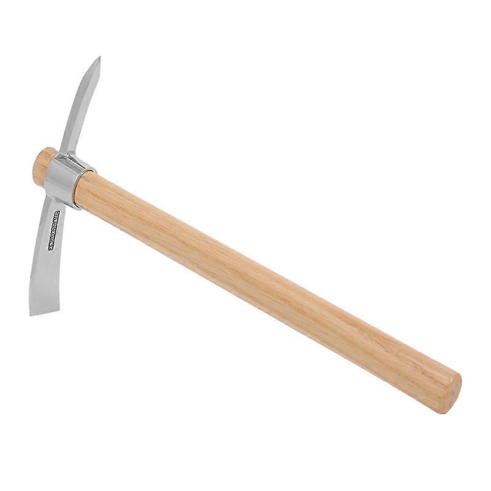 Piccone in acciaio inossidabile multifunzionale ad alta durezza Tree Root Digging Manico in legno portatile Esterno Campeggio Giardino Utensili manuali