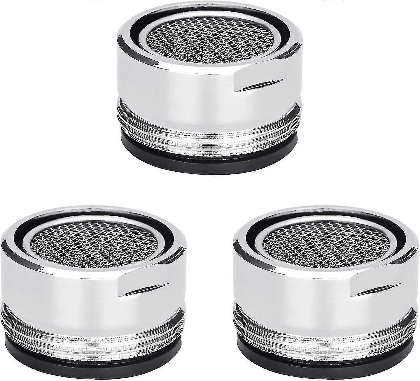 Aérateurs de robinet, pièce de remplacement de buse de robinet, aérateur fileté en laiton avec joint (3 pièces, argent)