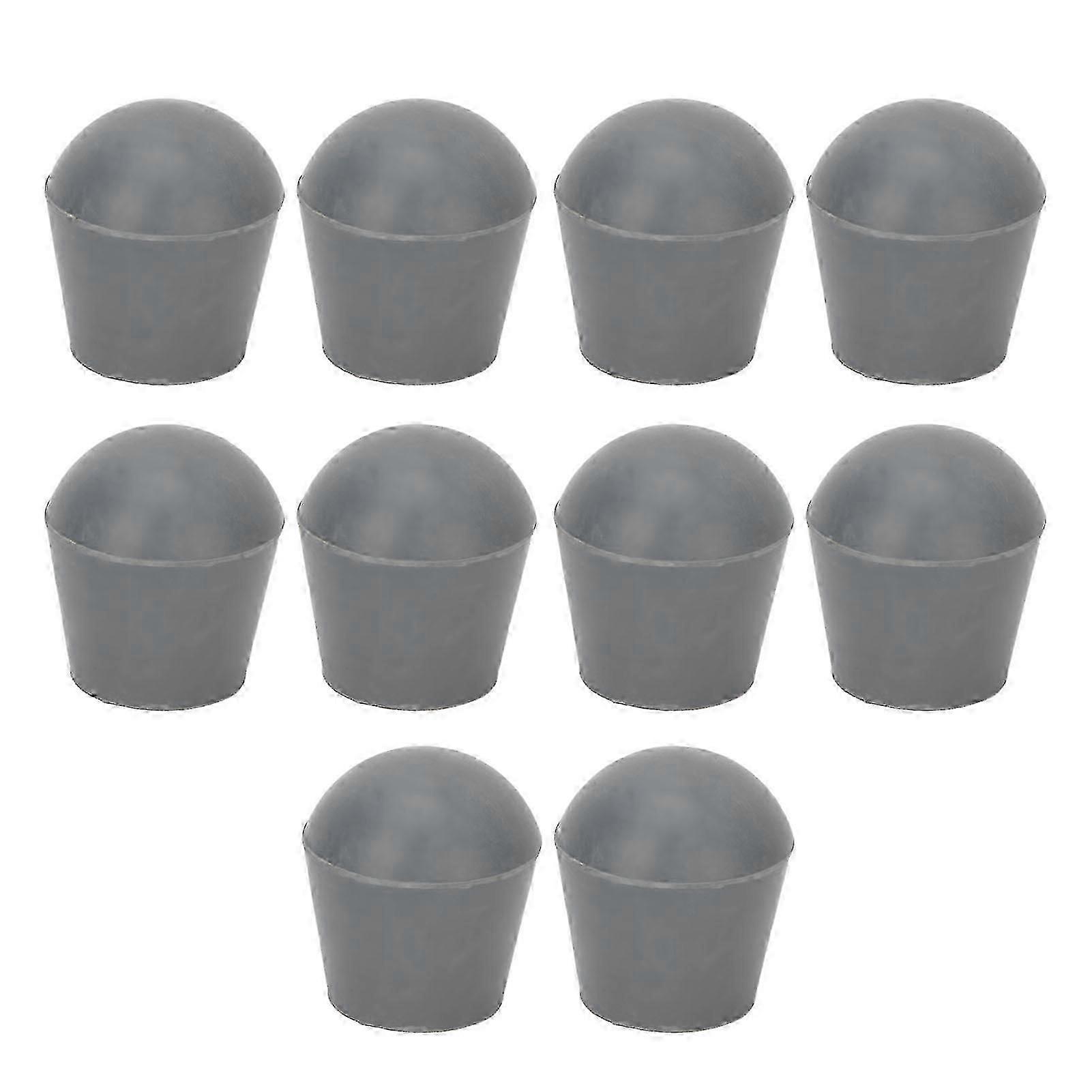 10pcs Walking Stick Tip Skidproof Grey Strong Grip Thicken Round Walking Cane Tip for The Elderly 0.9in