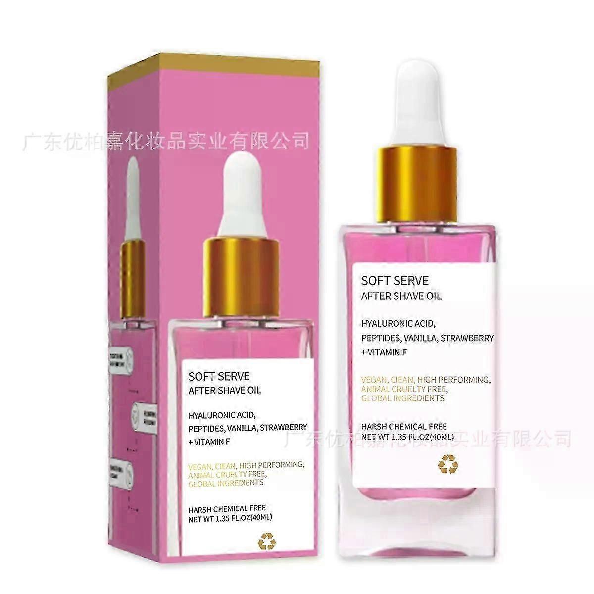 Strawberry Vanilla After Shave Oil Women, Soft Serve After Shave Oil, Smooth Skin for Women, Soothe Razor Burn, Prevent Ingrown Hairs & Dryness