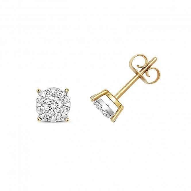 Diamond Jewellery 9ct Gold Diamond Brilliant Range Earrings ED172