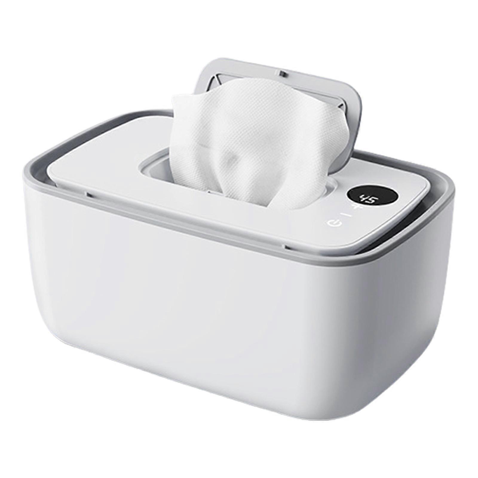 Spacious Baby Wet Wipe Heater with Efficient Temperature Control, Safe Rounded Edge and 120-sheet Storage Capacity White