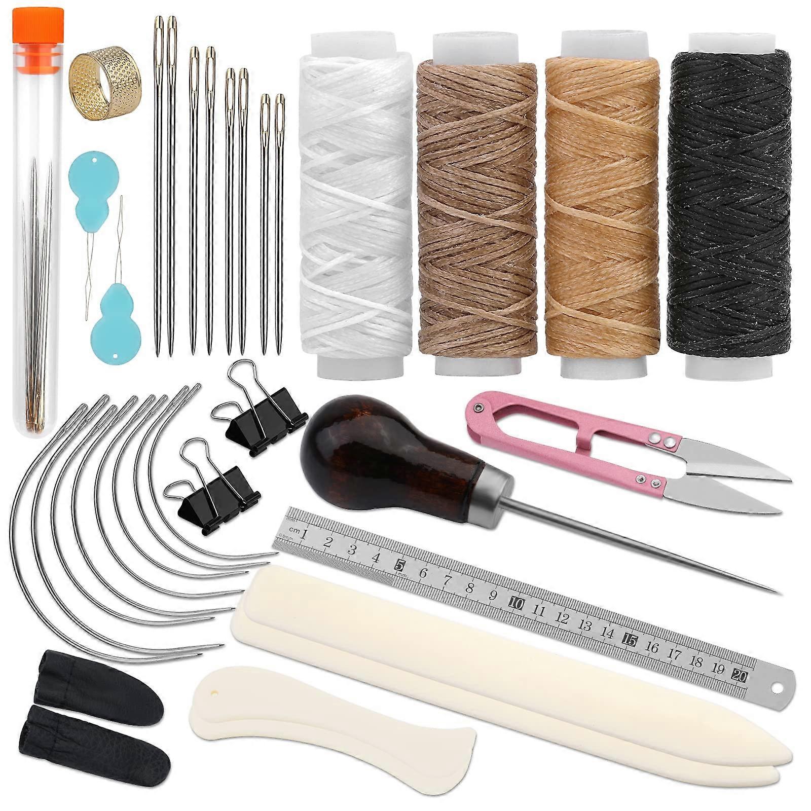33 Pcs Bookbinding Kits for Scrapbooking, DIY Projects, Leather, Cardboard, and Fabric Binding