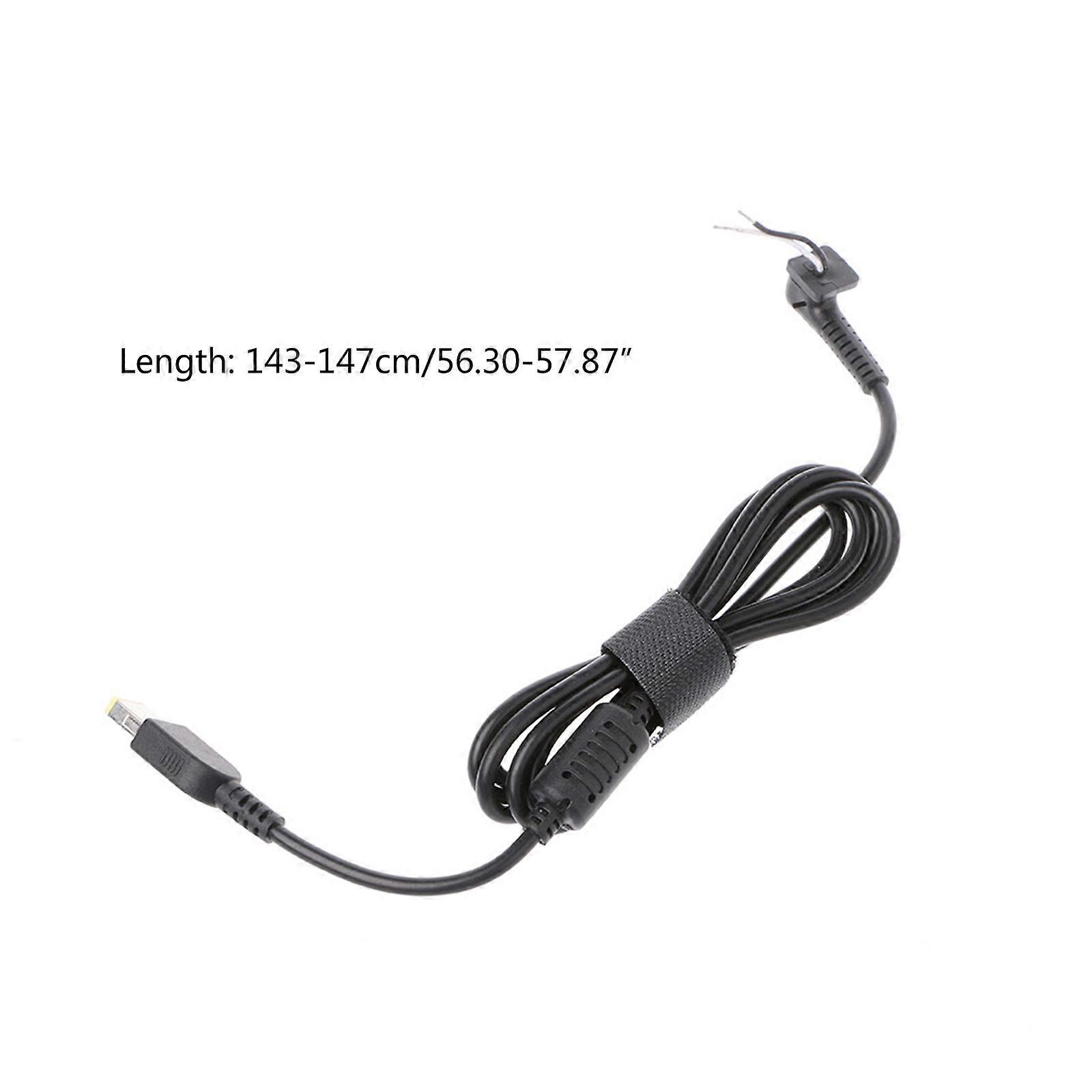 Slim Tip Laptop Charging Cable Adapter to Square Converter PD Power Charger Supply Extension Cord for Thinkpad Black
