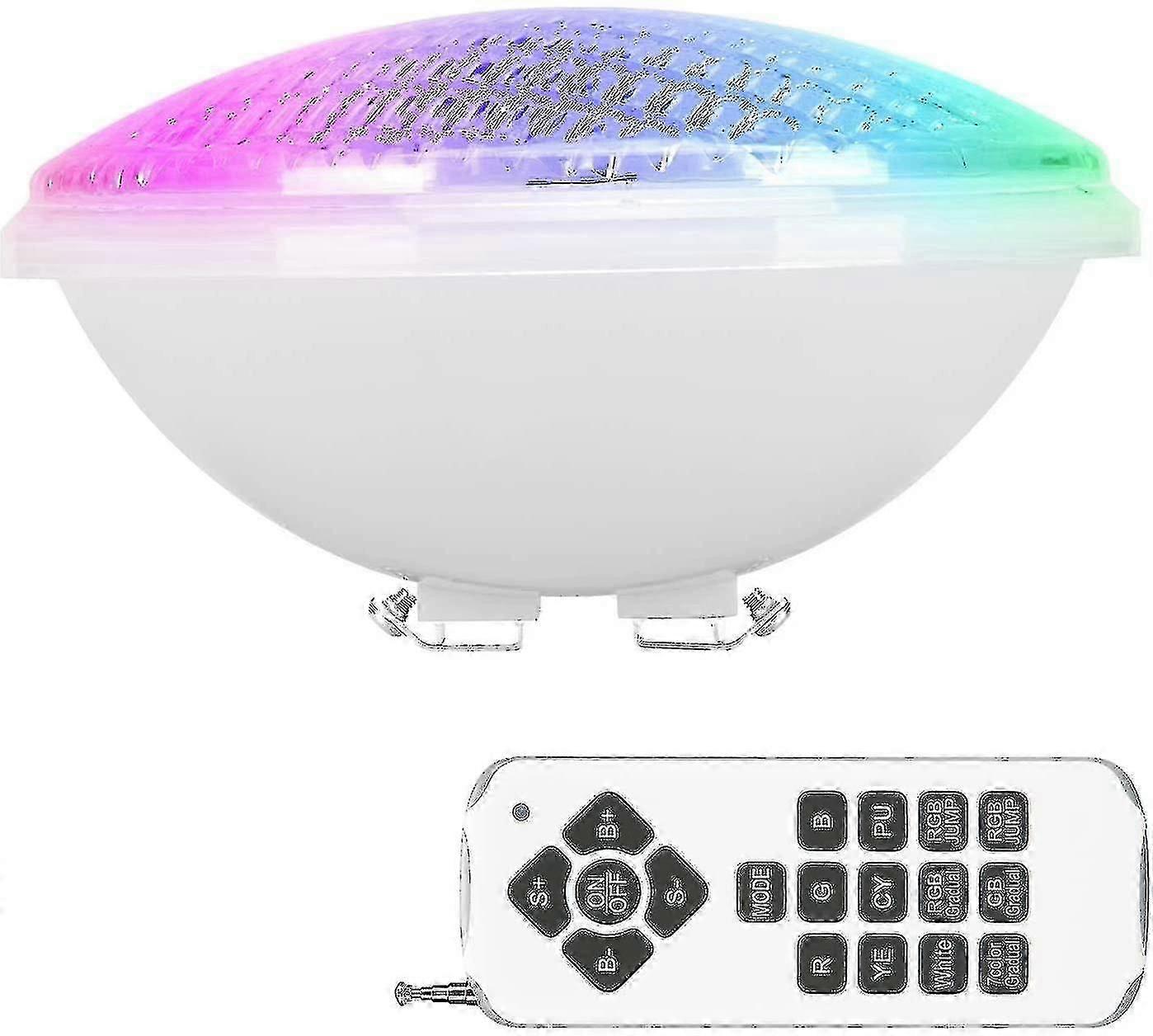 Rgbw 40w Par56 Pool Licht, Led Pool Scheinwerfer Wasserdicht Ip68, Led Tauchbecken Licht 12V DC / AC, Multicolor Tauchbecken Licht mit Fernbedienung Con