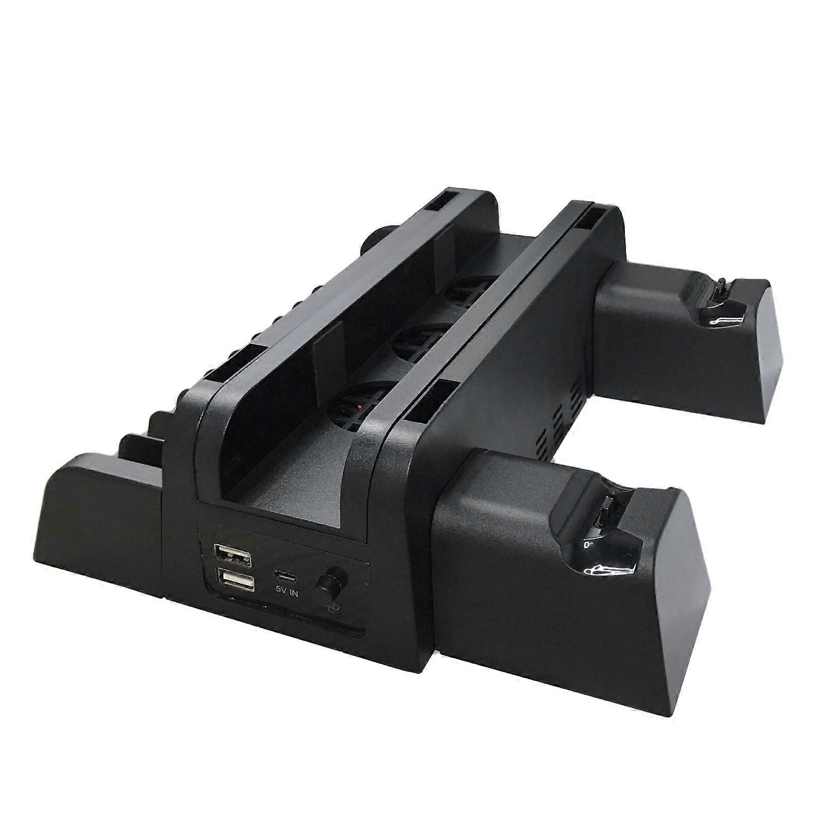 Vertical Cooling Stand Built-in 3 Fans Dual Controller Charger Holder Charging Dock with Game Disc Slot for /Slim/Pro
