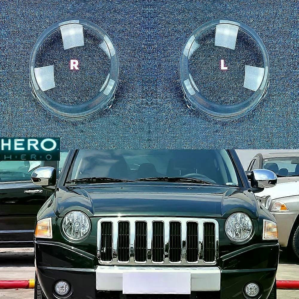 High qualityFor Jeep Compass 2007 2008 2009 2010 Transparent Headlamp Lamp Shell Lens Headlight Cover Plexiglass Replace Original Lampshade