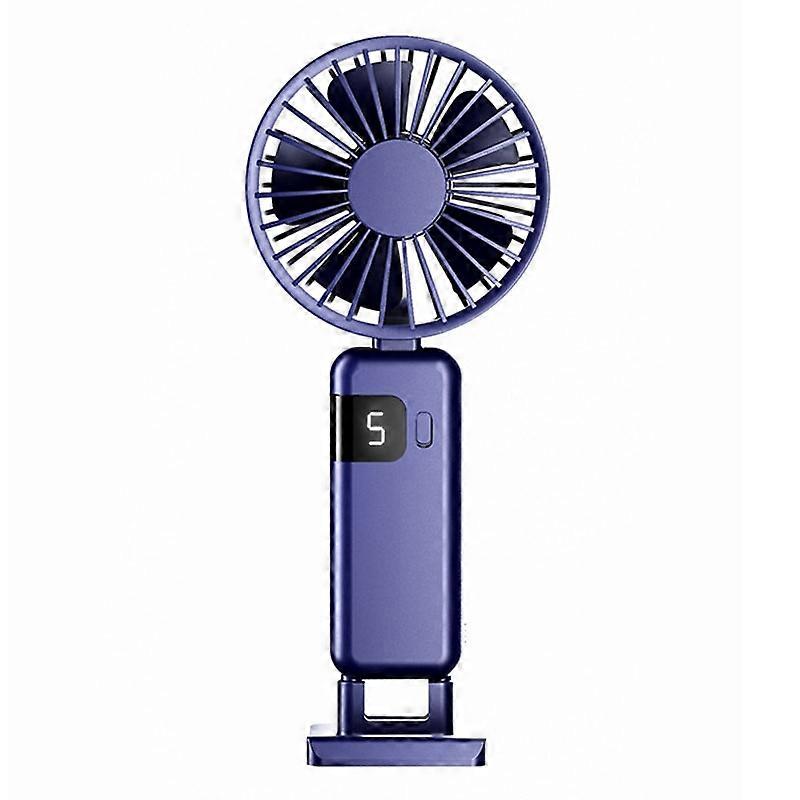 Portable Digital Display Hanging Neck Mute Small Fan USB Charging Handheld Foldable Fan