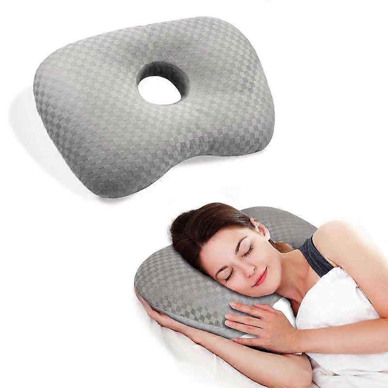 Ear Piercing Pillow Washable and Adjustable Ear Guard Pillow, Gray