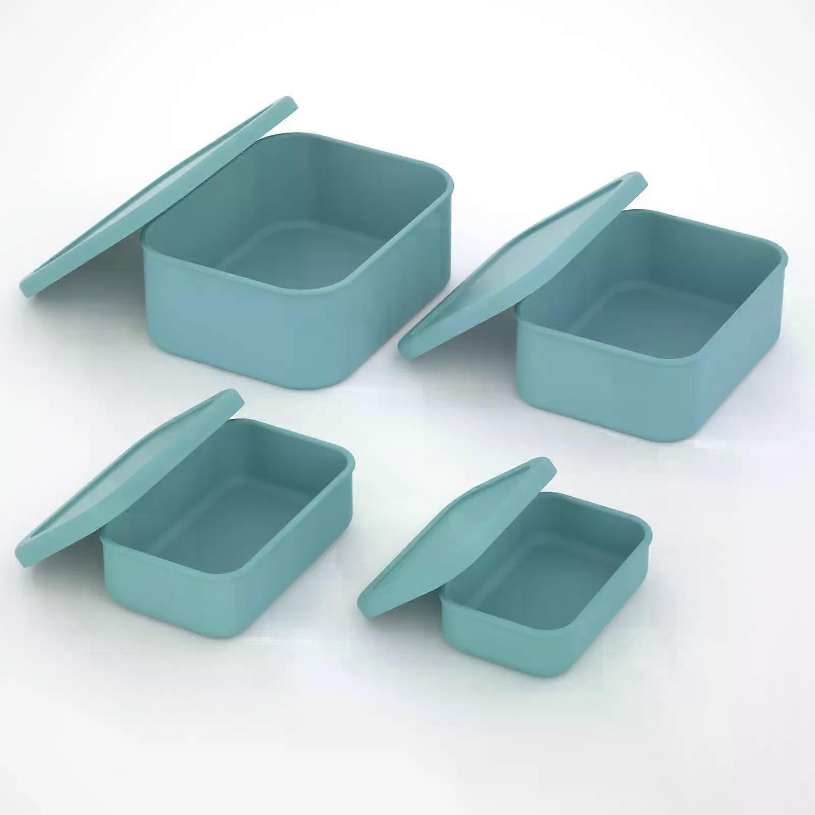 Rectangular silicone bento box with lid in various sizes student office workers lunch